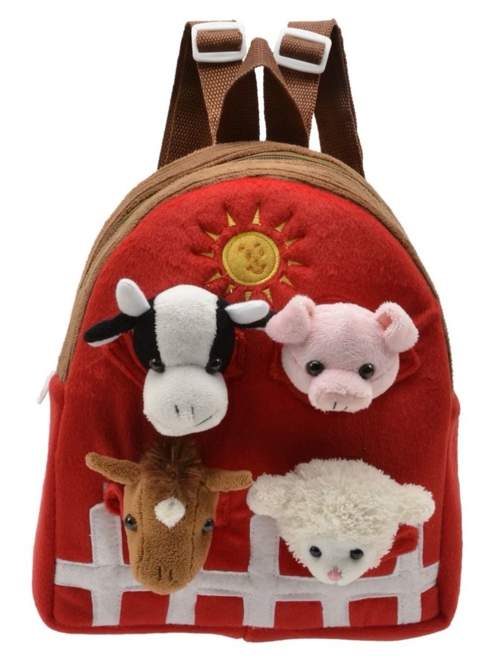 Unipak Designs Farm Stuffed Animals Backpack